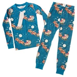 Hanna Andersson 110/5T Sleigh Ride Long John Pjs New